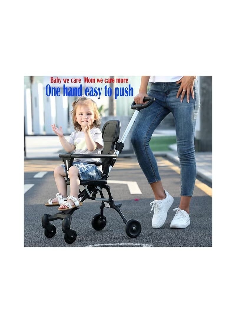 Beauenty Kids Stroller, Compact Baby Lightweight Travel Stroller,Frame + Seat Cushion Lightweight Travel Stroller with Adjustable Handles and Backrest, One-Hand Fold, For Overhead Airplane Storage, Shopping, Walking, Travel(only 3.5kg) - Image 4